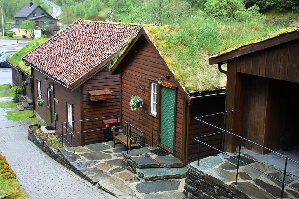 Les petites maisons indépendantes de l'hôtel L'hôtel Byrkjedalstunet en Norvège