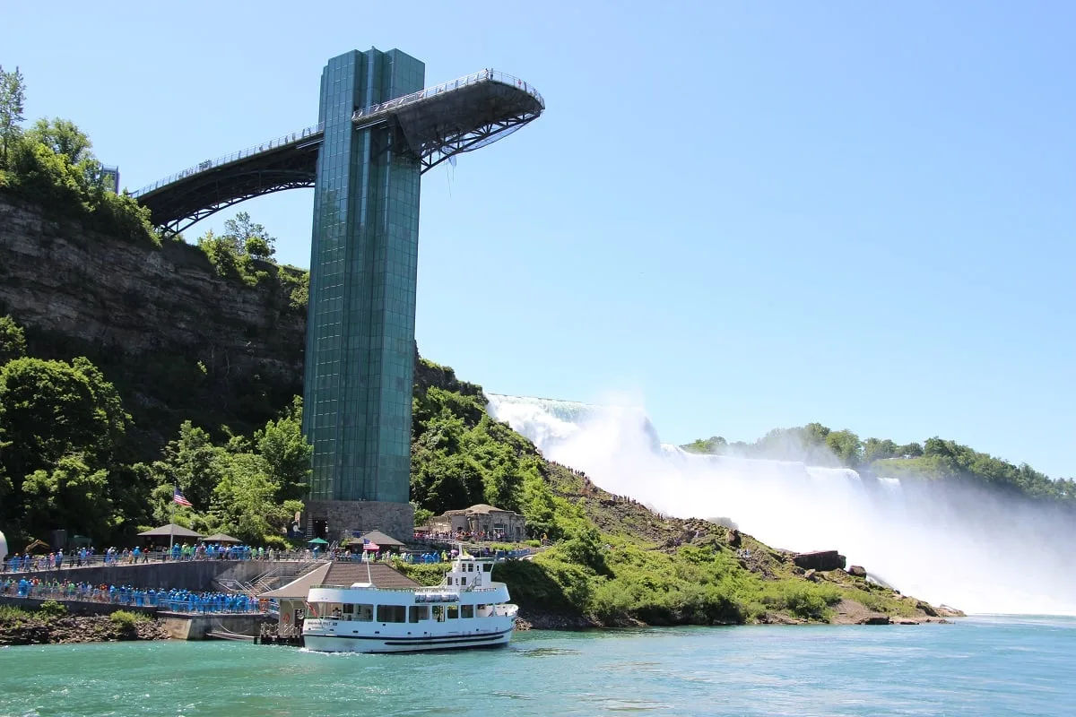 Passerelle au-dessus de la rivière, côté américain
