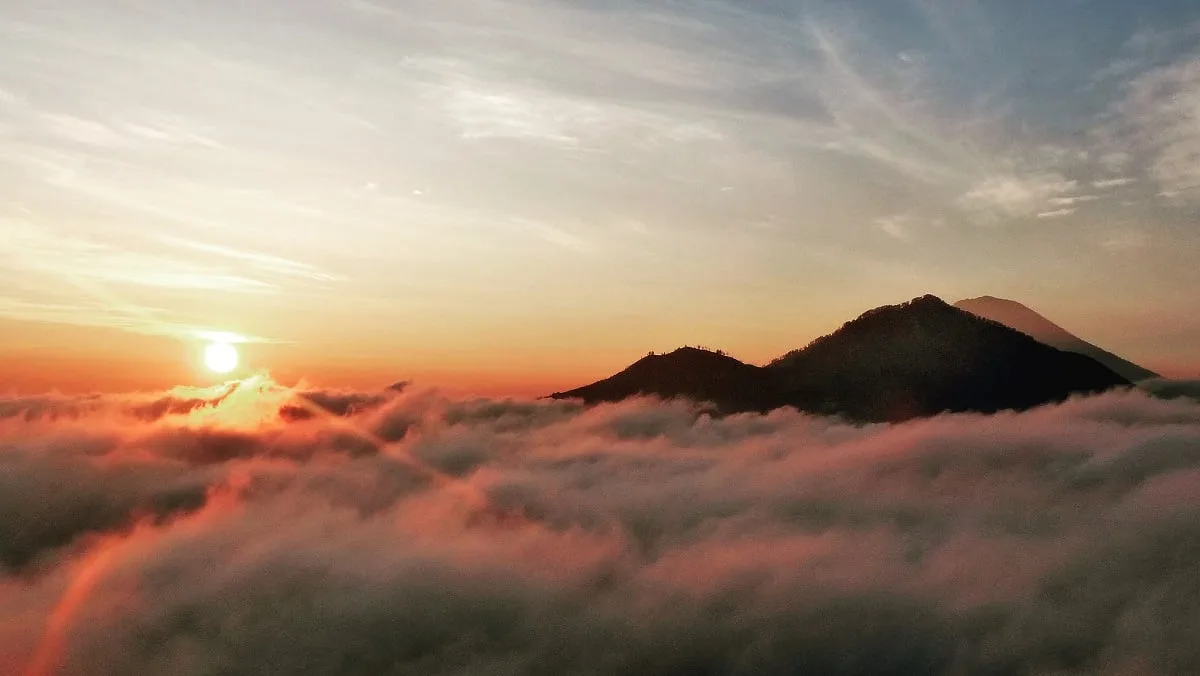 Vue depuis le Mont Batur à Bali