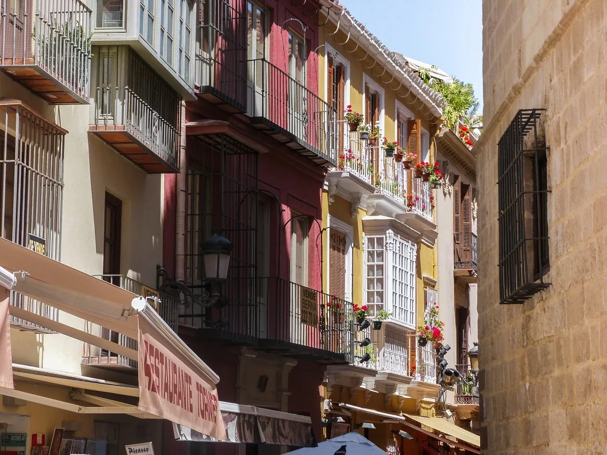 Dans le centre-ville de Malaga
