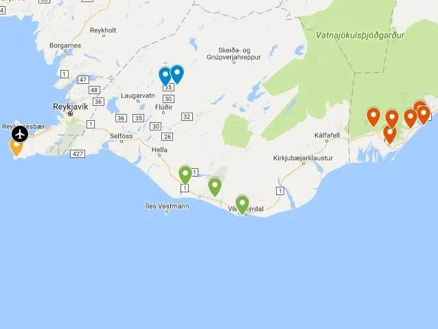 Itinéraire de mon road trip en Islande de 4 jours