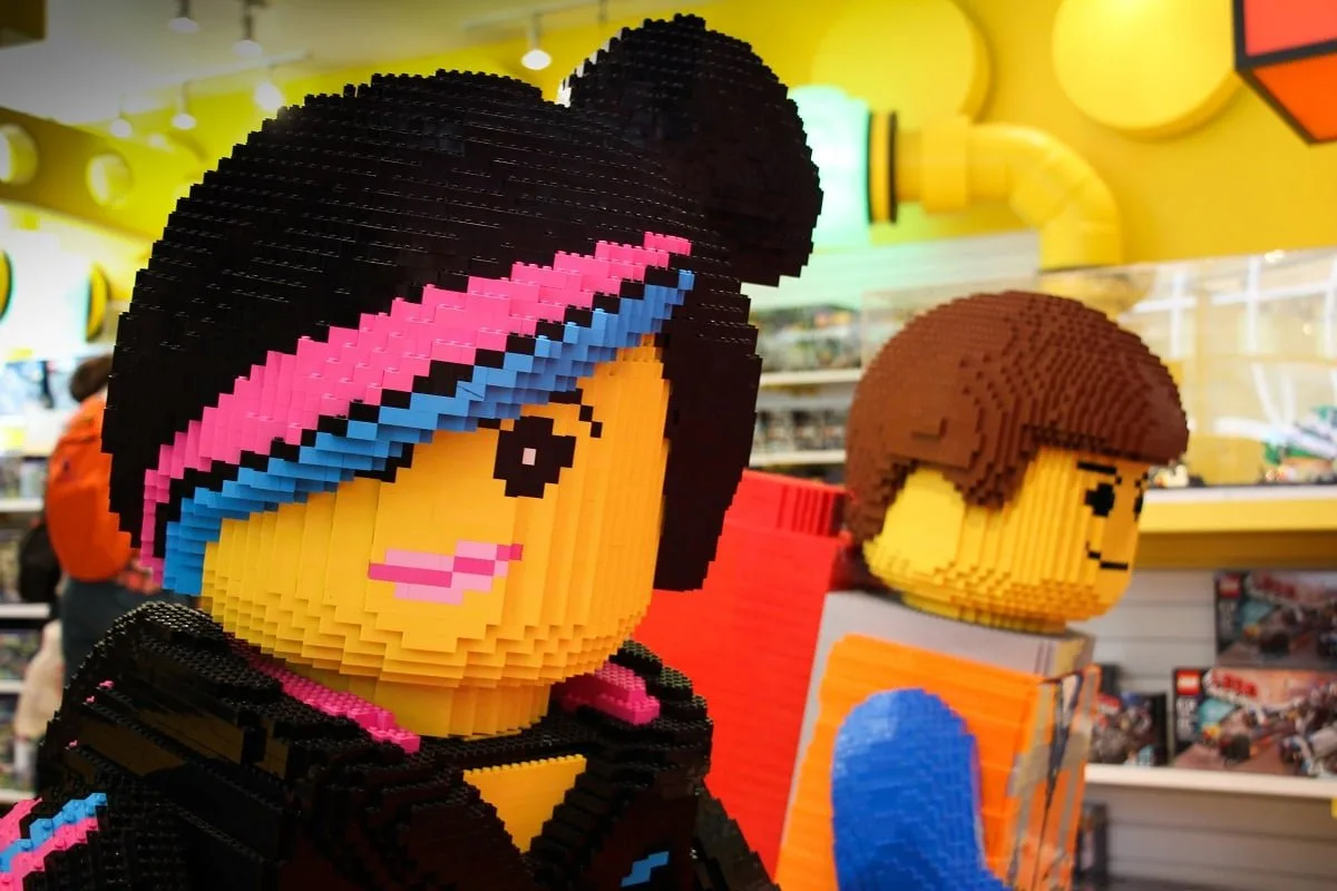 De gros légos dans le magasin FAO Schwarz, aujourd'hui fermé