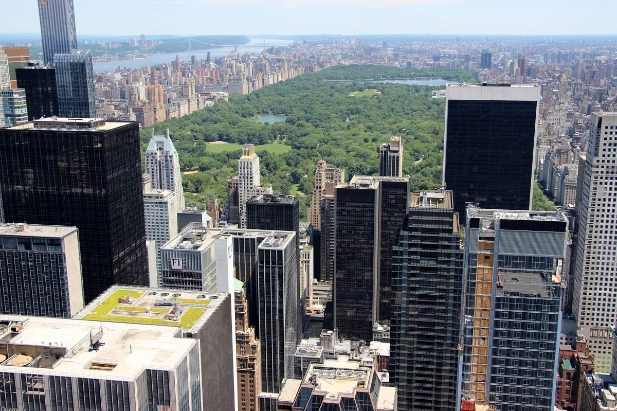 La vue sur Central Park depuis le sommet du Top of the Rock