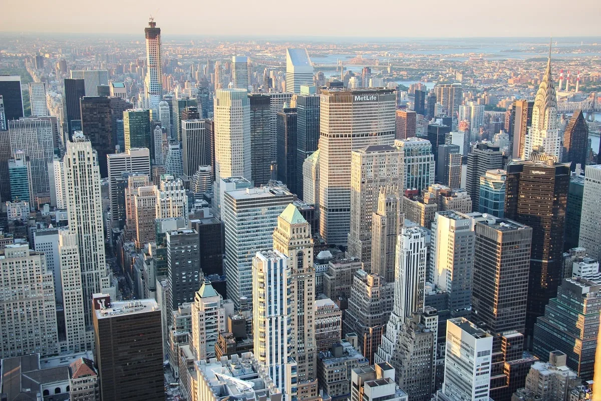Une des vues depuis le sommet de l'Empire State Building de New-York