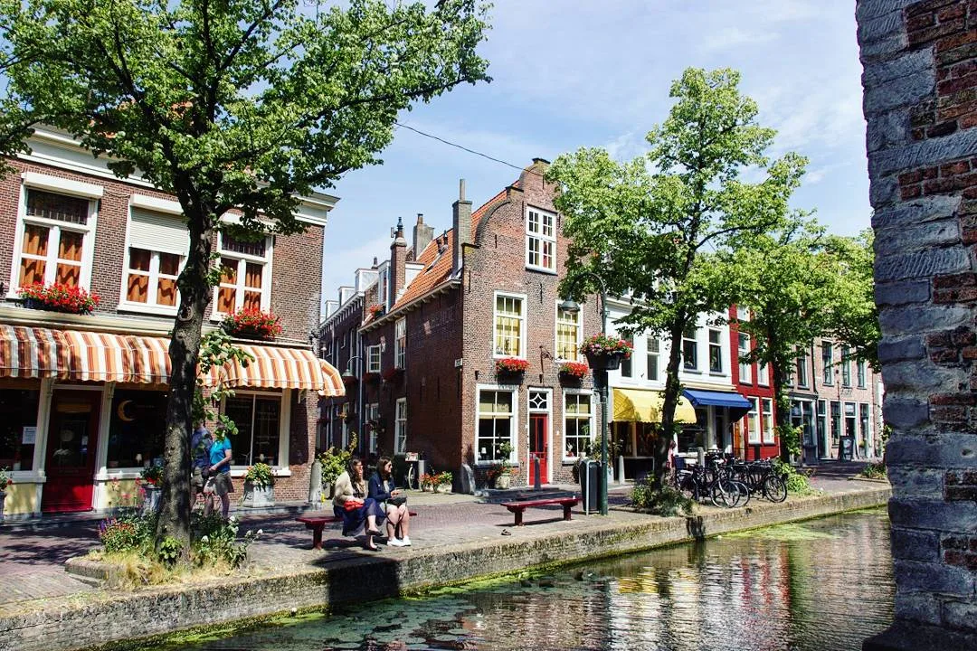 Les canaux de Delft aux Pays-Bas
