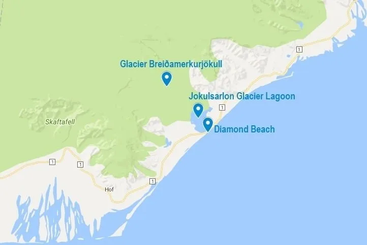 La Diamond Beach à côté du Jokulsarlon Glacier Lagoon