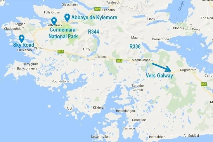 Carte d'accès à l'abbaye de Kylemore