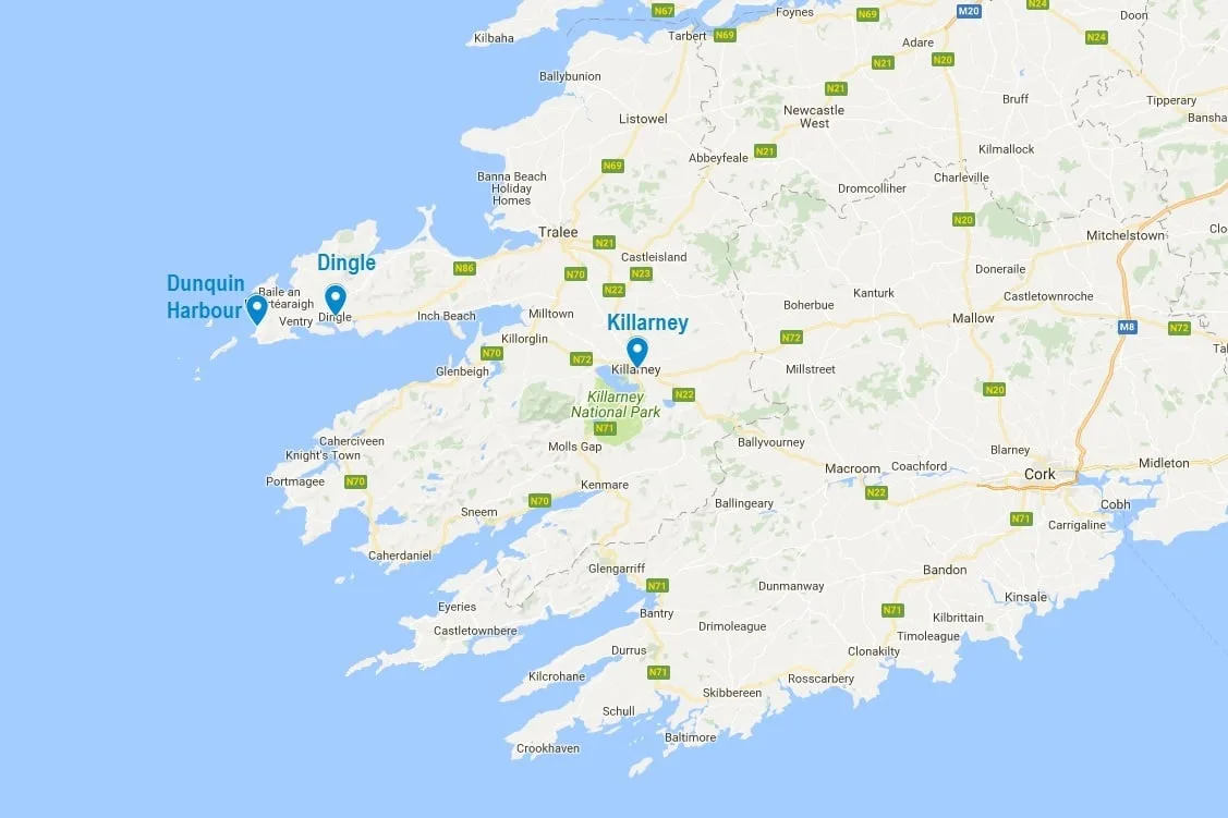 Carte de la situation géographique de Dingle