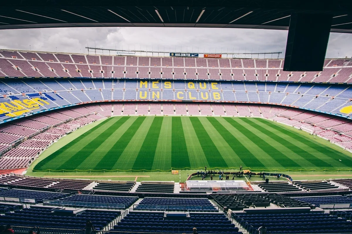 L'intérieur du stade du Camp Nou à Barcelone