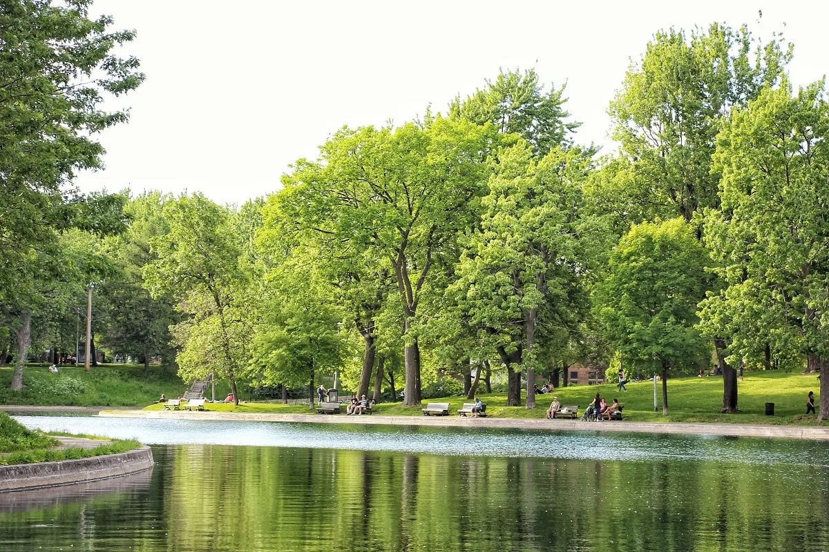 Un lac dans un parc à Montreal
