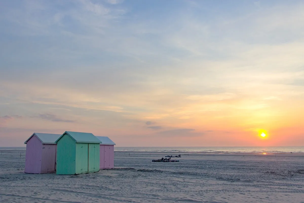 Coucher de soleil sur la plage de Berck sur mer