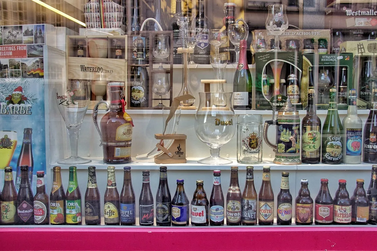 Un magasin de bières à Bruges