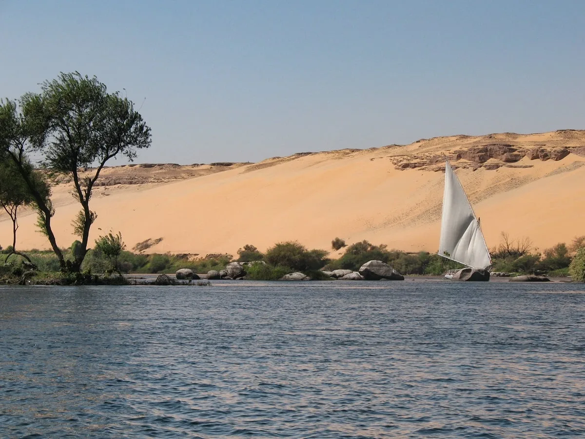 Dunes de sable au bord du Nil