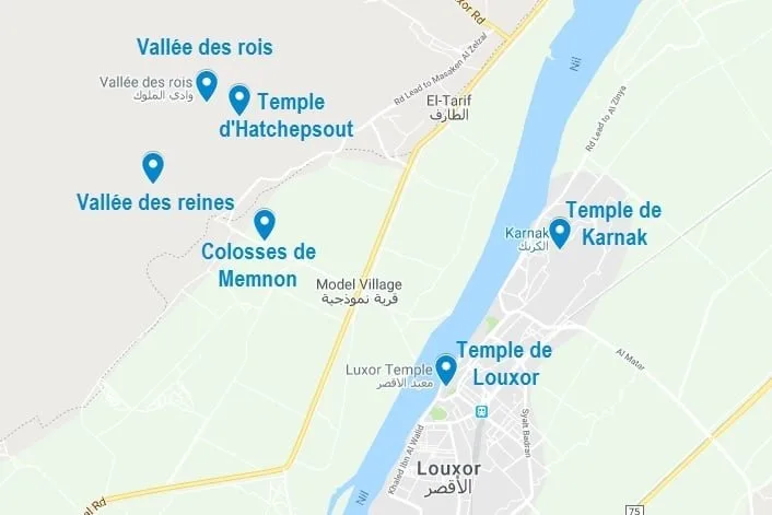 Points d'intérêt autour de Louxor