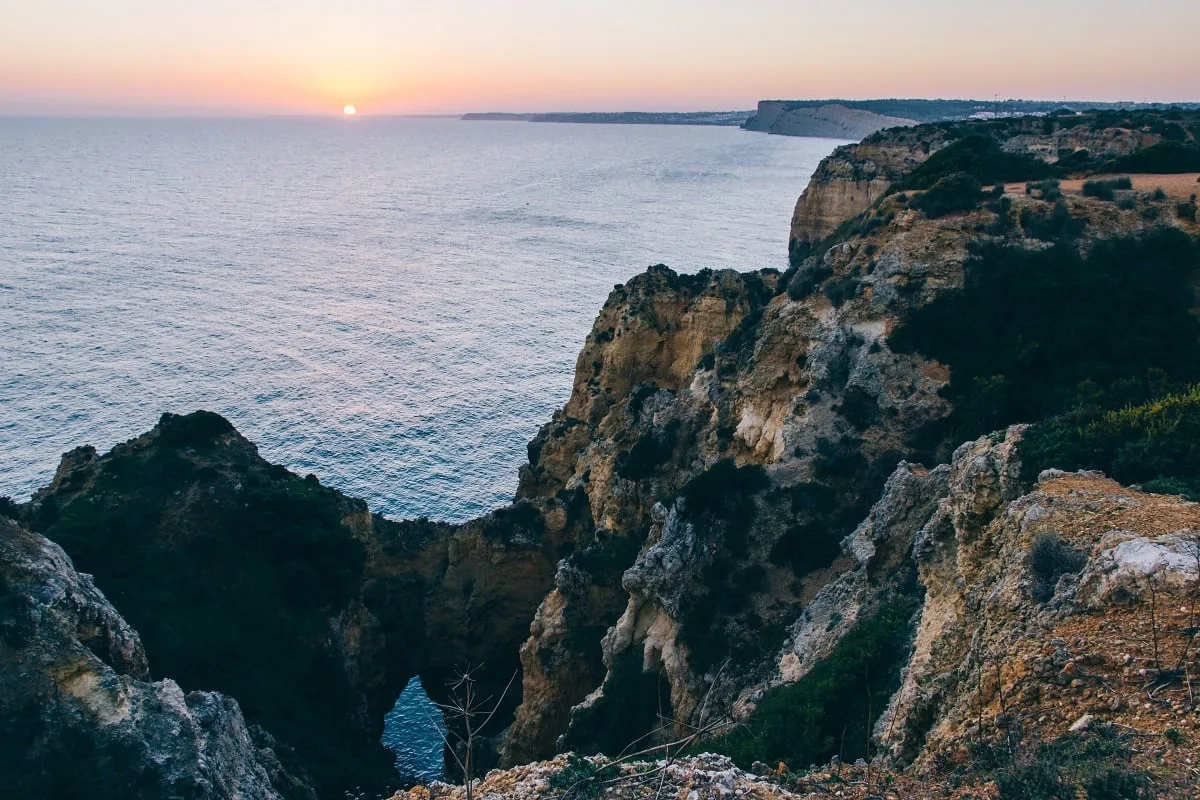 Coucher de soleil au Ponta da Piedade à Lagos