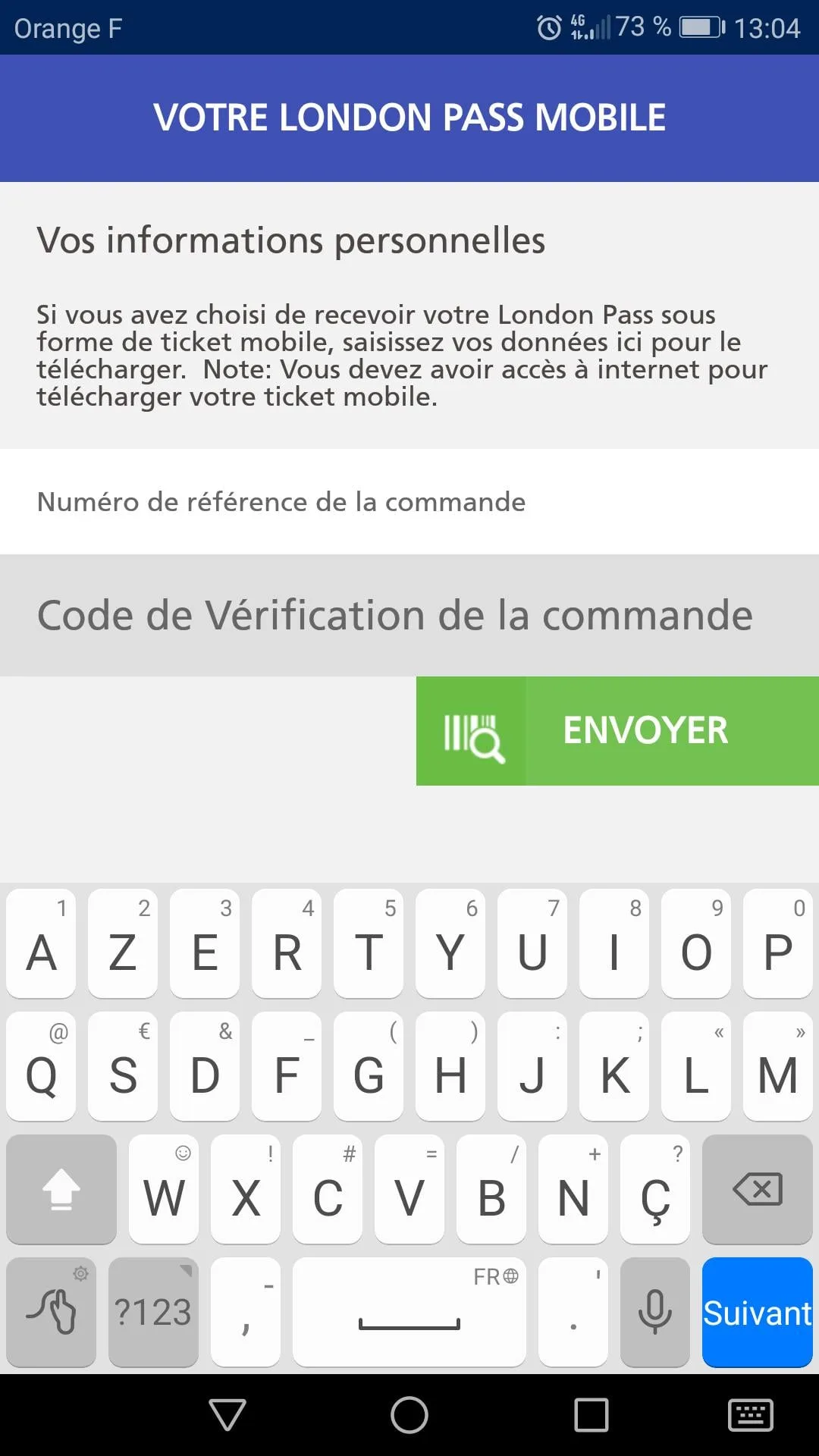 Application mobile du London Pass