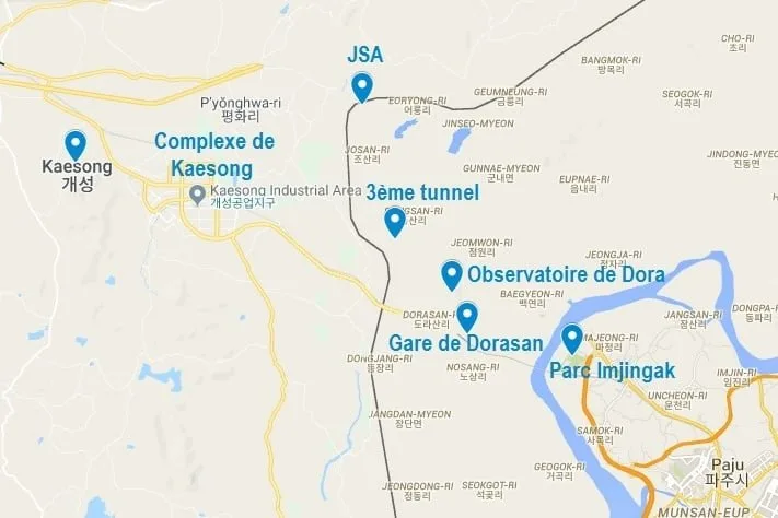 Points d'intérêt de la DMZ en Corée