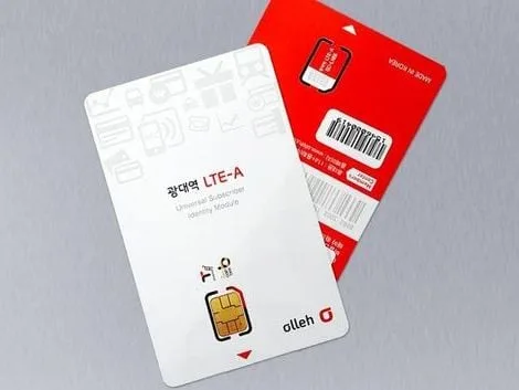 Carte SIM de l'opérateur KT Olleh en Corée du sud