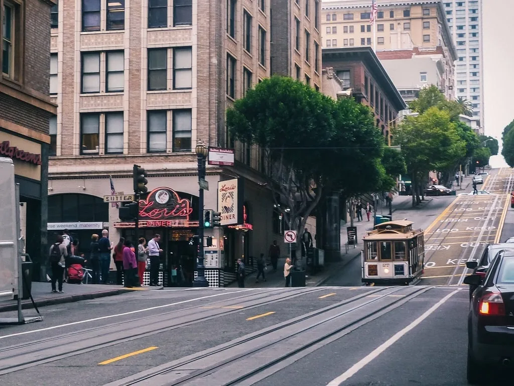 Rue en pente à San Francisco