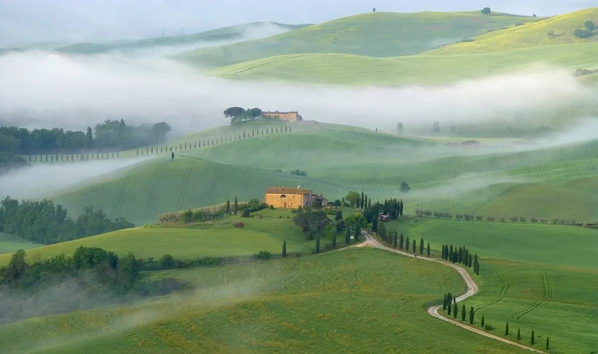 Paysage dans le Val d'Orcia en Toscane