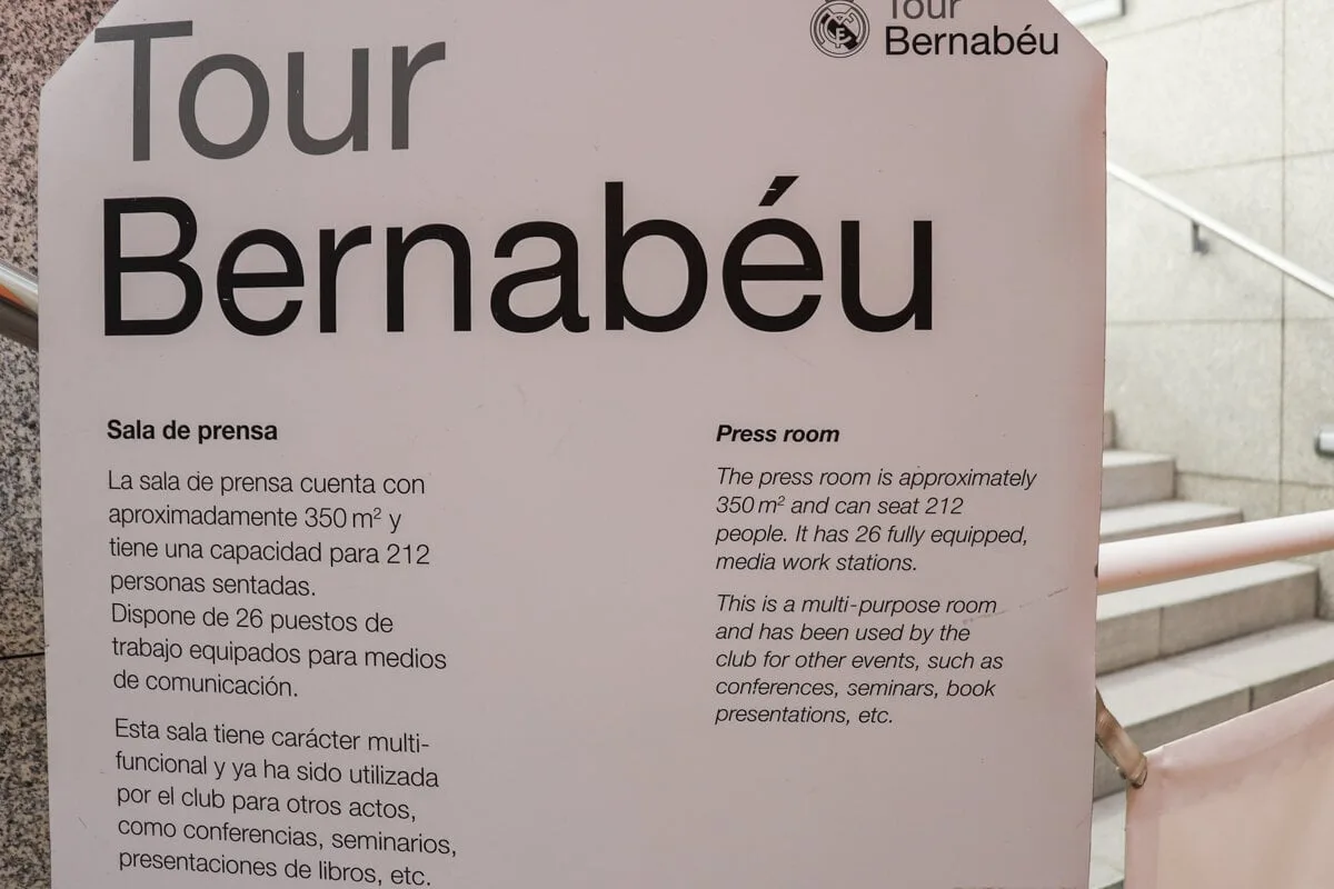 Panneau du tour Bernabeu