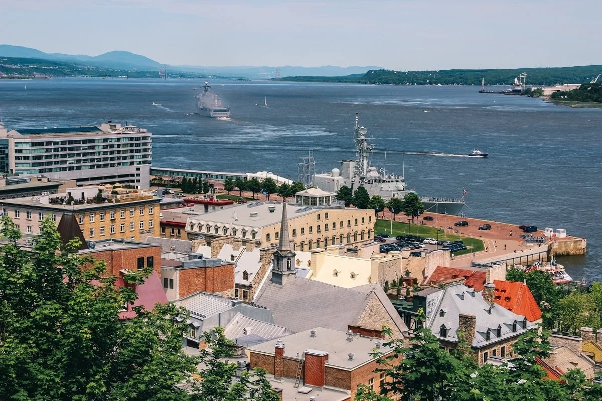 Vue sur le fleuve Saint-Laurent depuis Québec