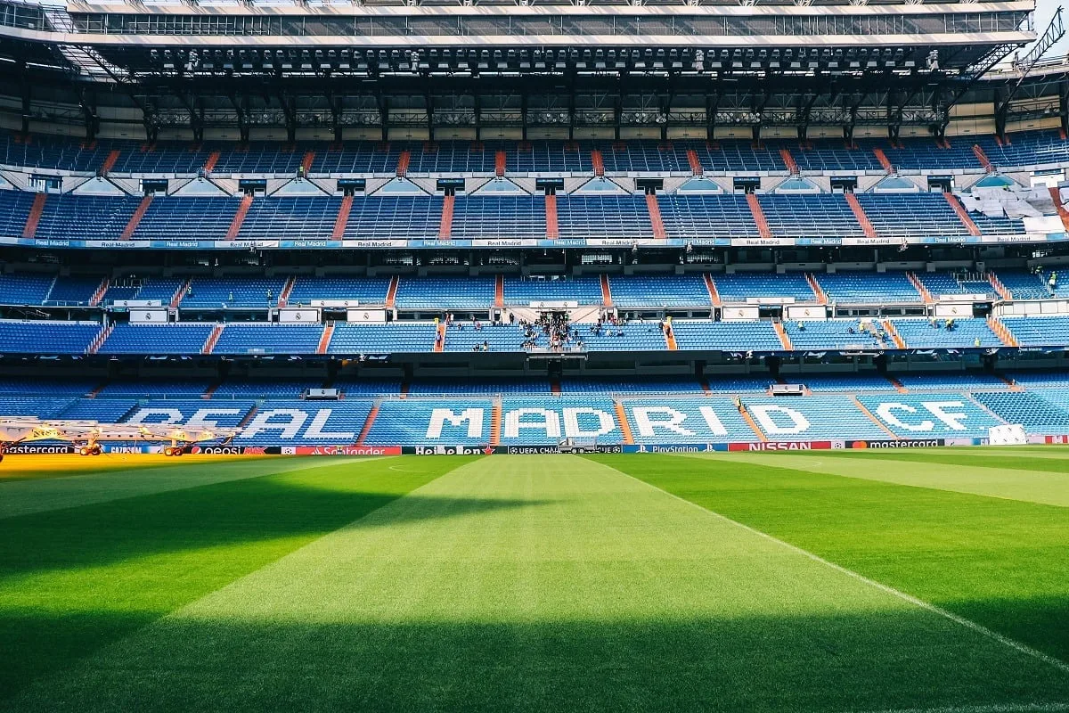 La pelouse du stade du Real de Madrid