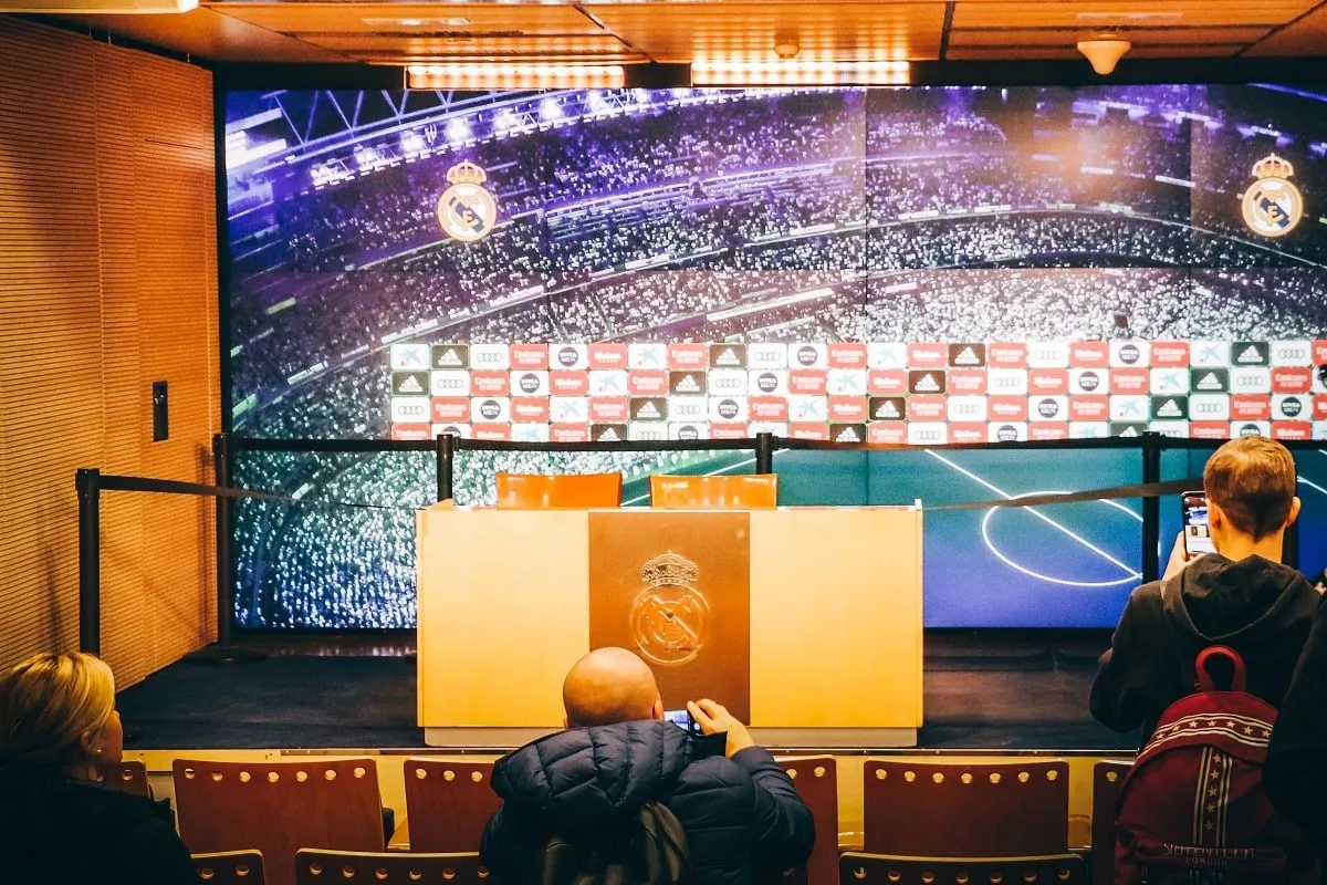 Salle de conférence de presse du stade Bernabeu de Madrid