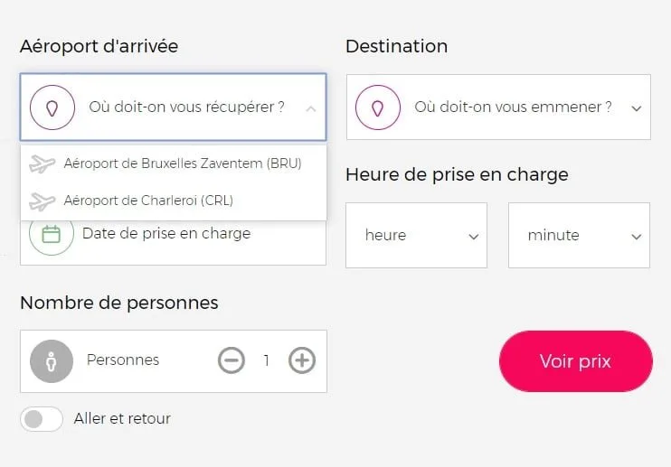Réservation d'un chauffeur pour l'aéroport de Bruxelles