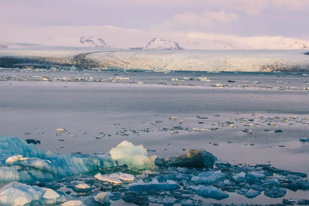 Glacier qui alimente le lagon de Jokulsarlon en Islande
