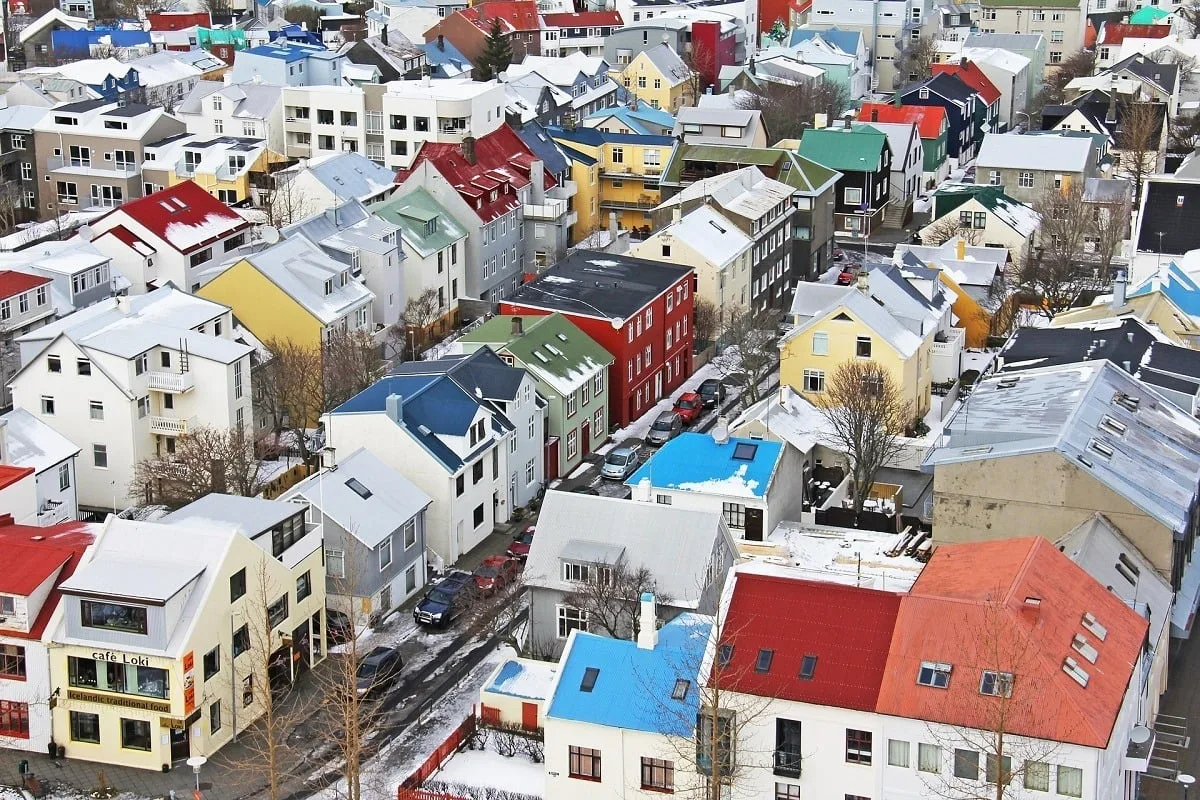 Vue sur Reykjavik depuis l'église