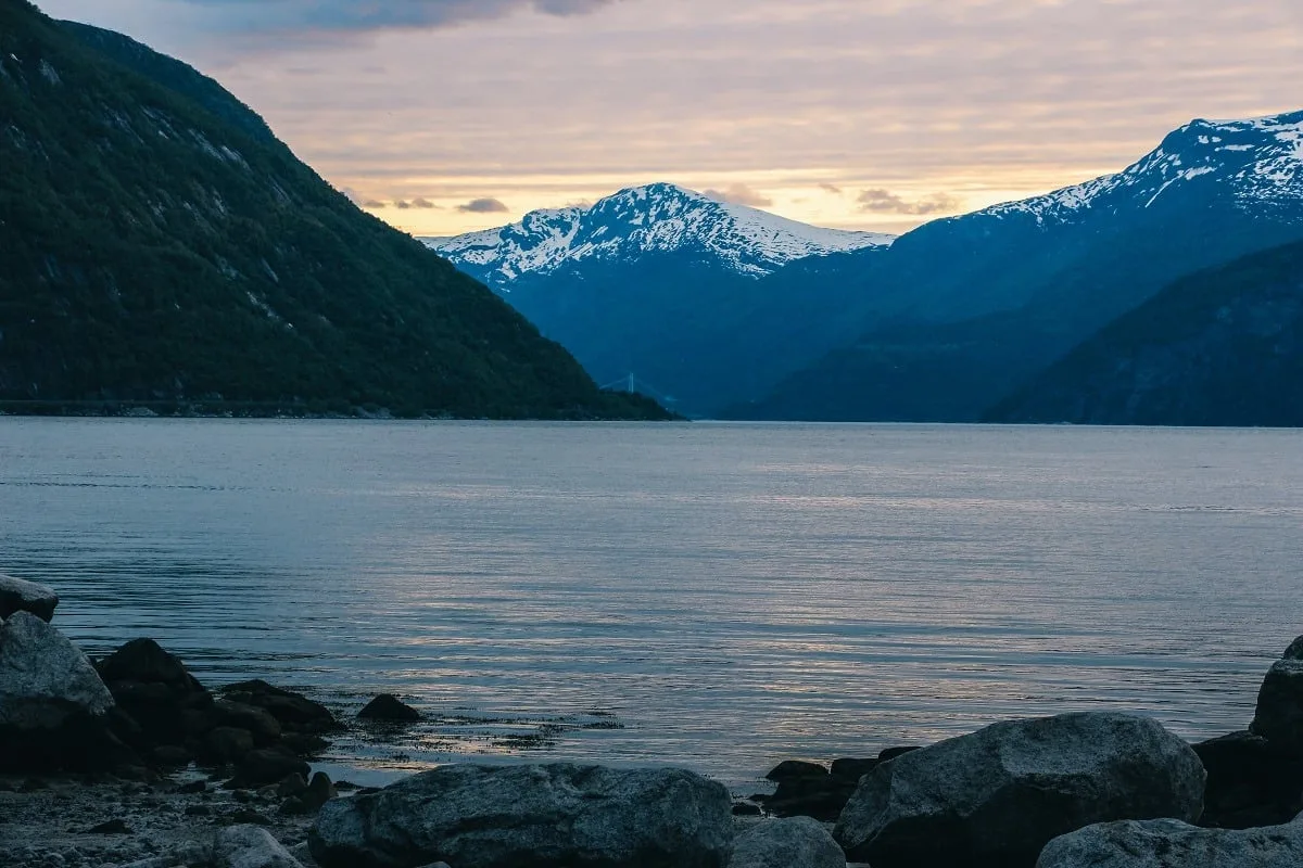 Coucher de soleil à Eidfjord