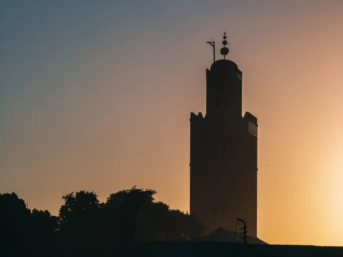 Coucher de soleil sur la mosquée Koutoubia