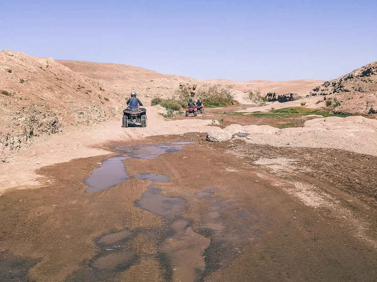 Traversée d'un oued en quad