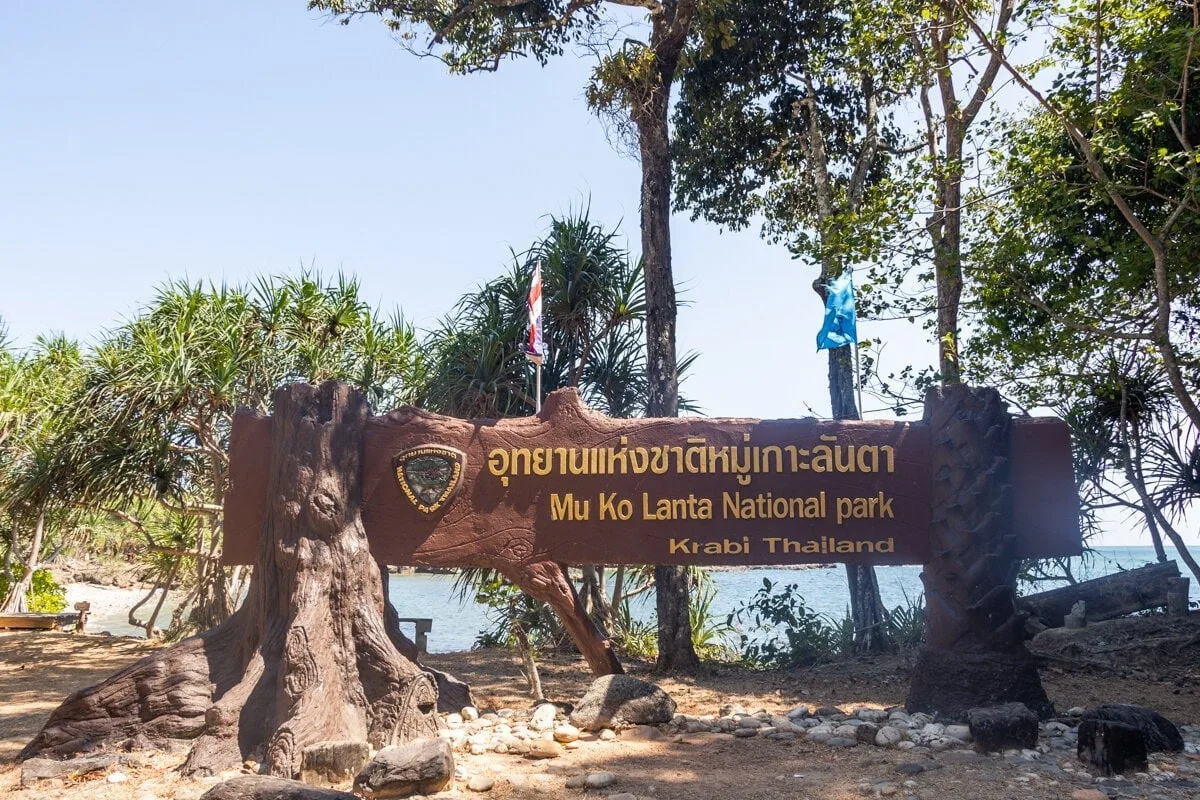 Panneau du Mu Ko Lanta National Park