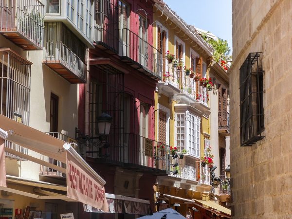 Dans le centre-ville de Malaga