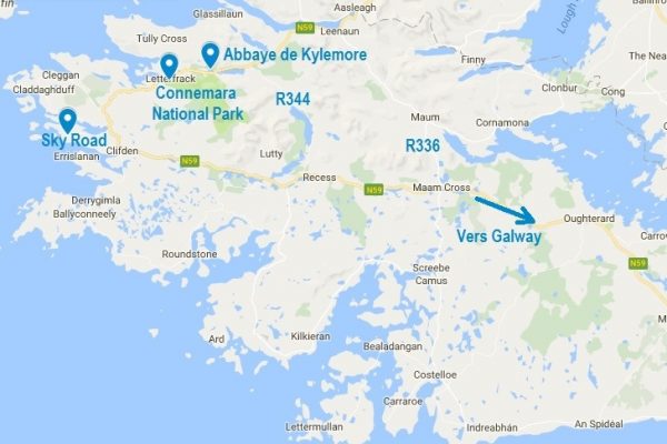 Carte d'accès à l'abbaye de Kylemore