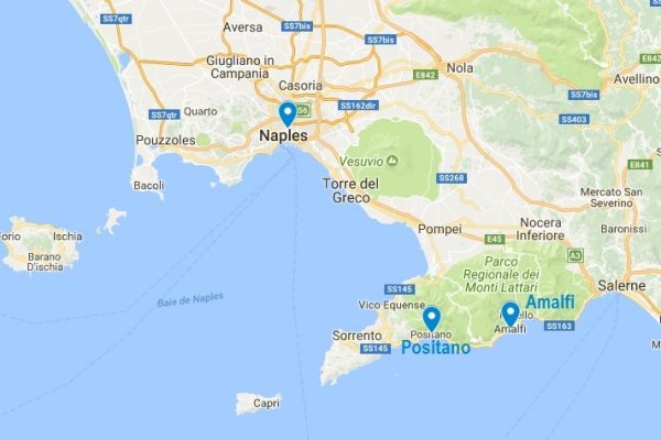 Situation géographique de Positano