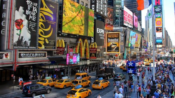 Affiches de comédies musicales à Times Square