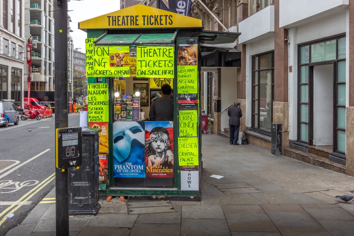 Cabane pour les tickets de comédies musicales à Londres