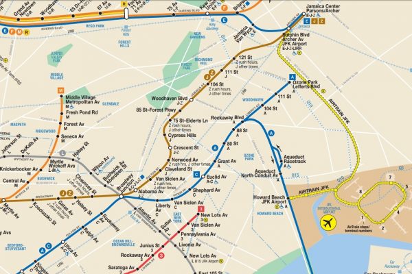 Plan du métro de New York avec JFK