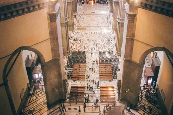 Intérieur de la cathédrale de Florence vu d'en haut