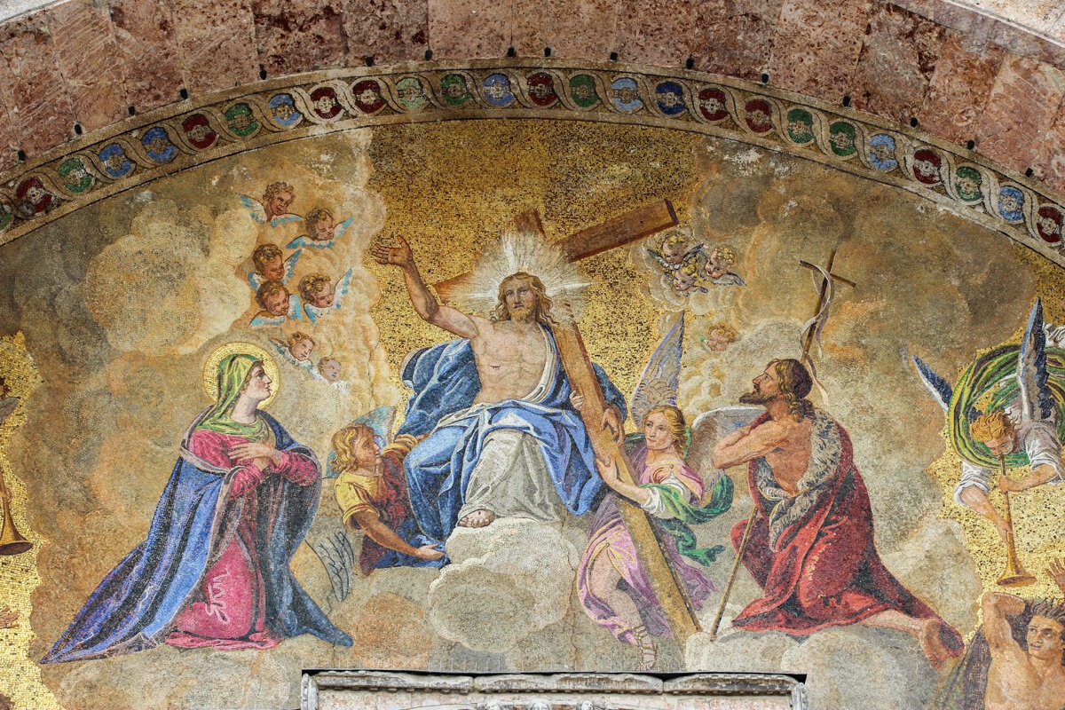 Peinture sur la façade de la basilique Saint Marc de Venise