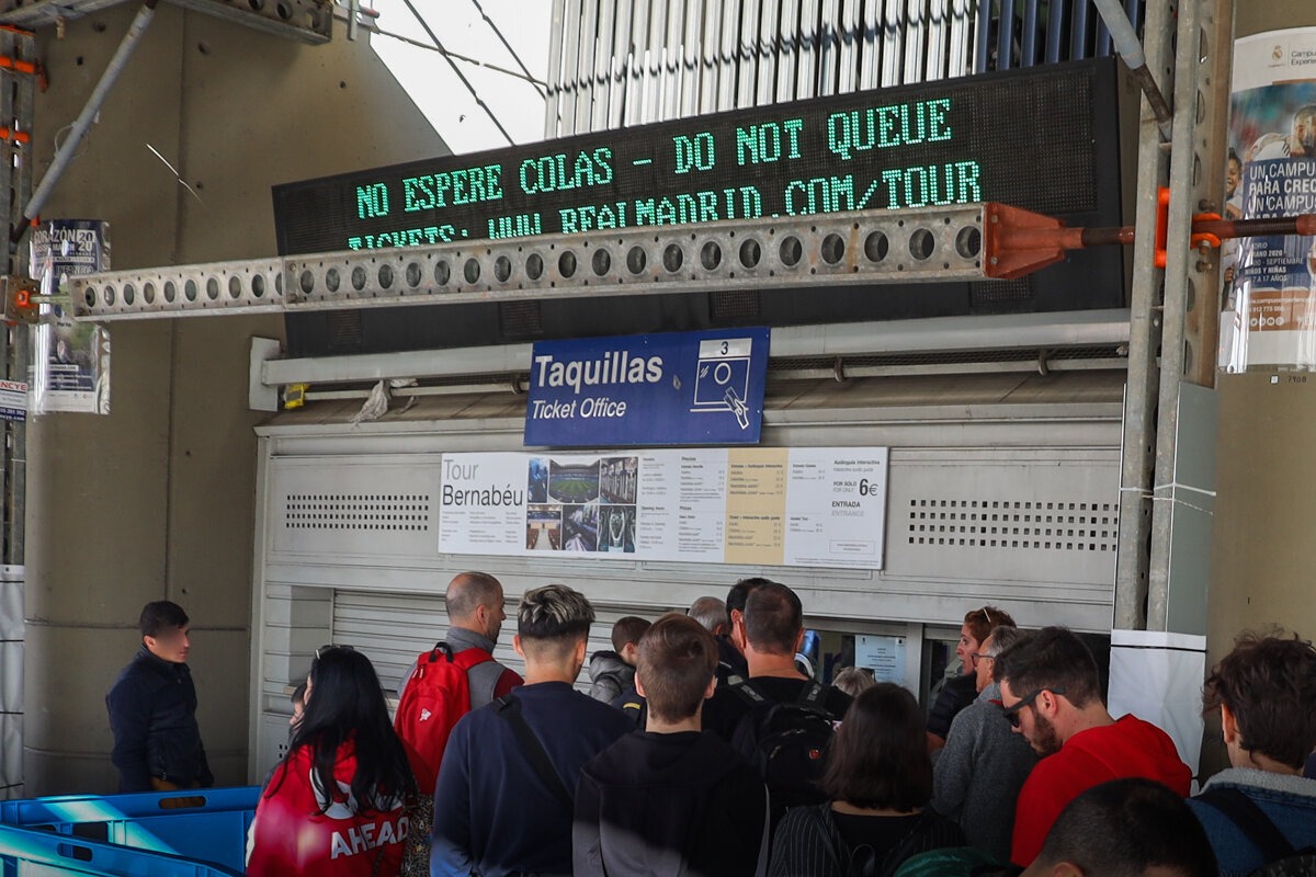 Billetterie pour la visite du stade de football de Madrid