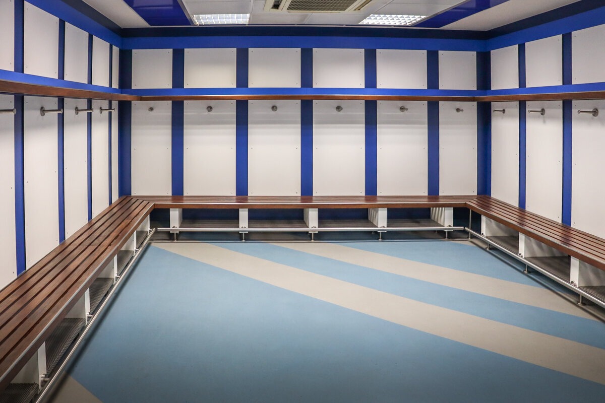 Vestiaire du stade de foot de Madrid