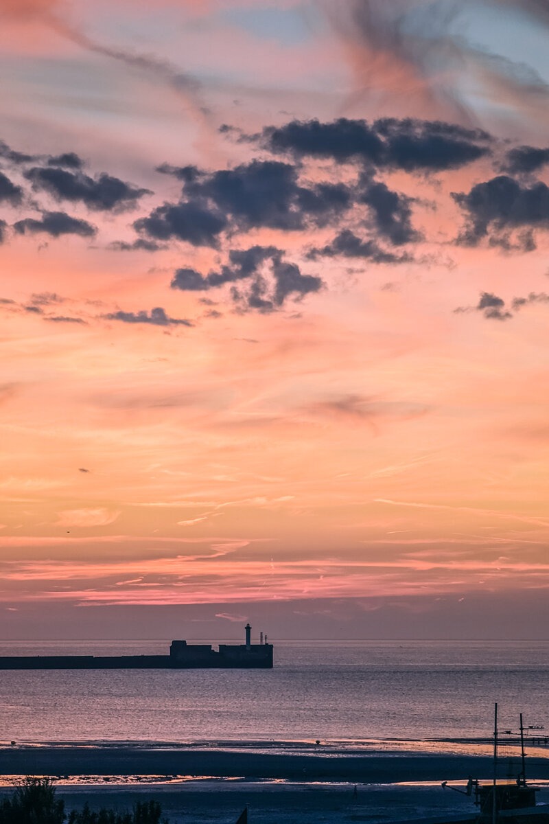 Ciel rose à Boulogne sur Mer