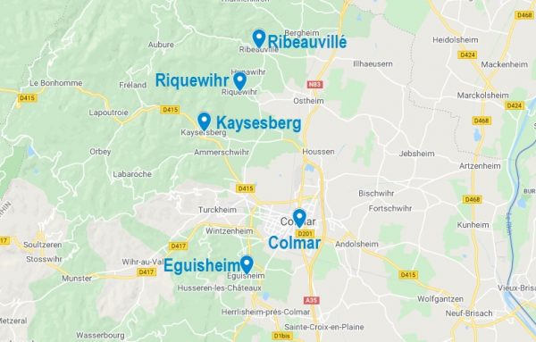 Carte de Airbnb à Colmar et ses alentours