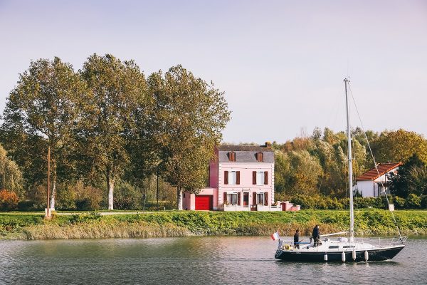 Maison rose à Saint-Valery-sur-Somme